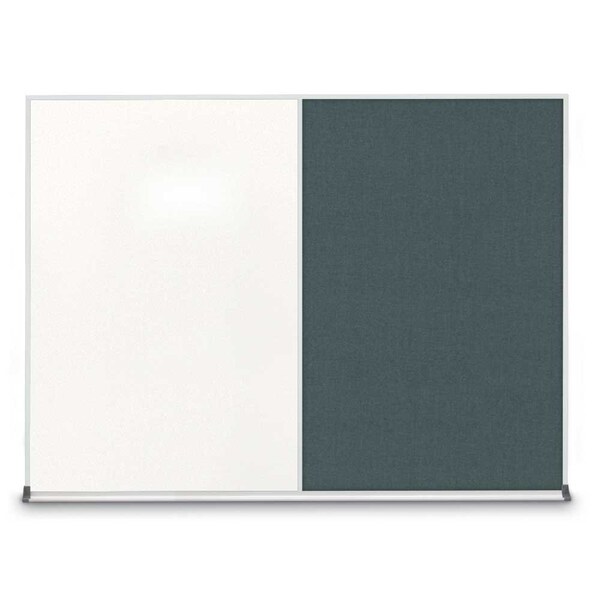 United Visual Products Triple Door Radius Corkboard, 96"X48", B UV8006-BLACK-DBURGU - main